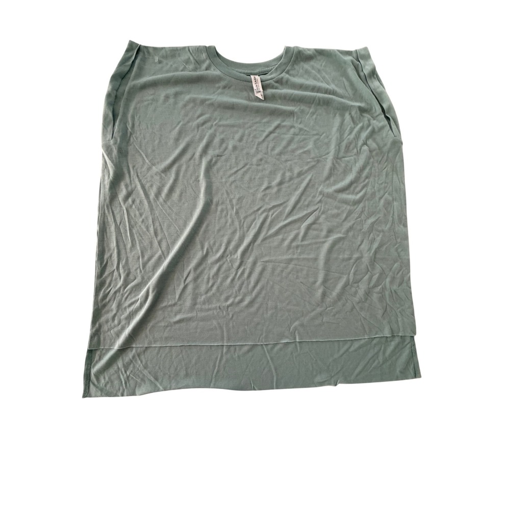 Bella+Canvas Flowy Collection Muscle Tee Sage Green High Low Sleeveless Top L